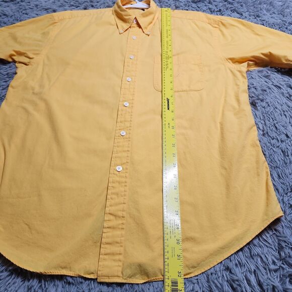 Vintage Nautica Shirt Men XL Bright Yellow Short Sleeve Sailing Button Up Down - Picture 8 of 10